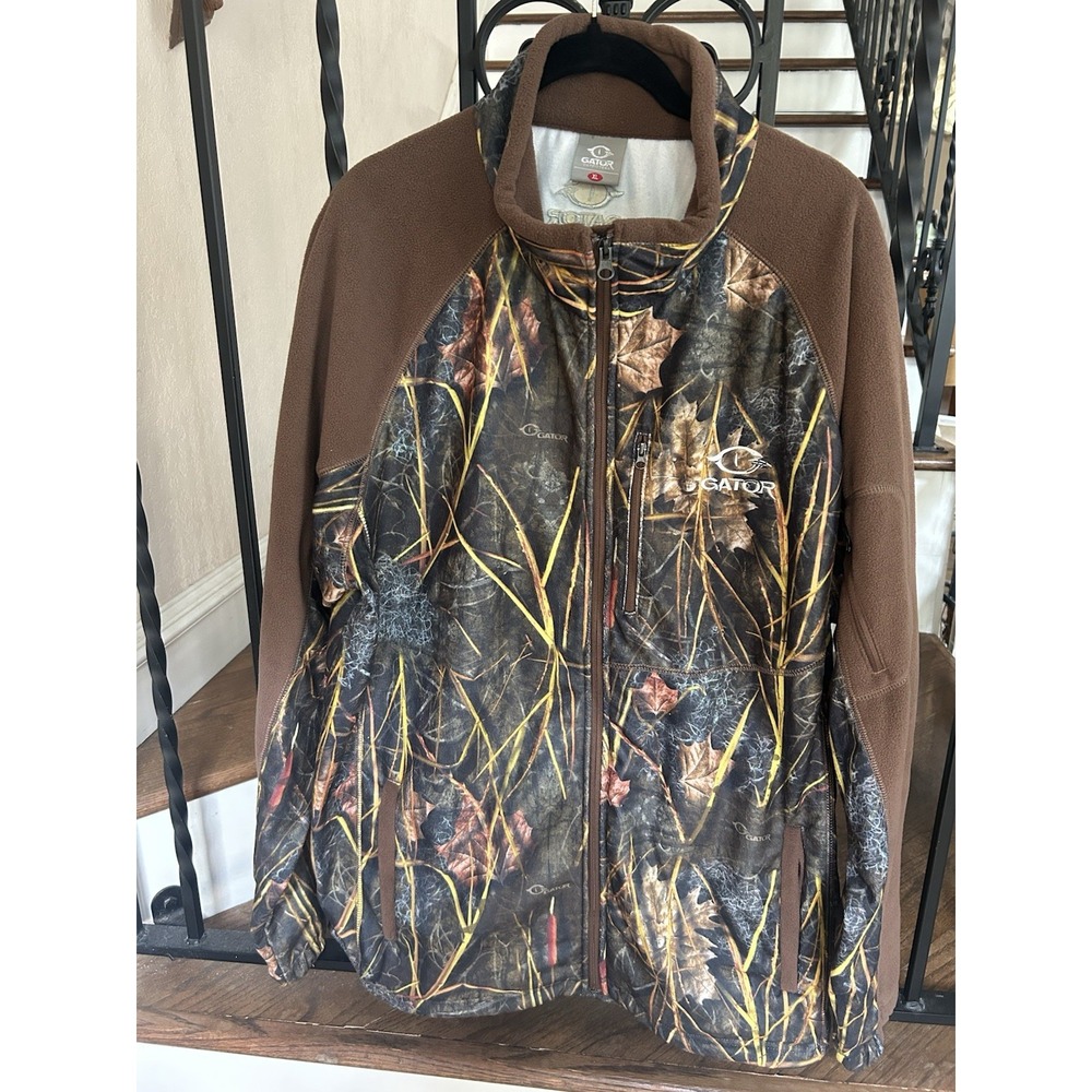 Men's Size XL Gator Waders Gator Outfitters Camo  Jacket Full Zip Gator Grass